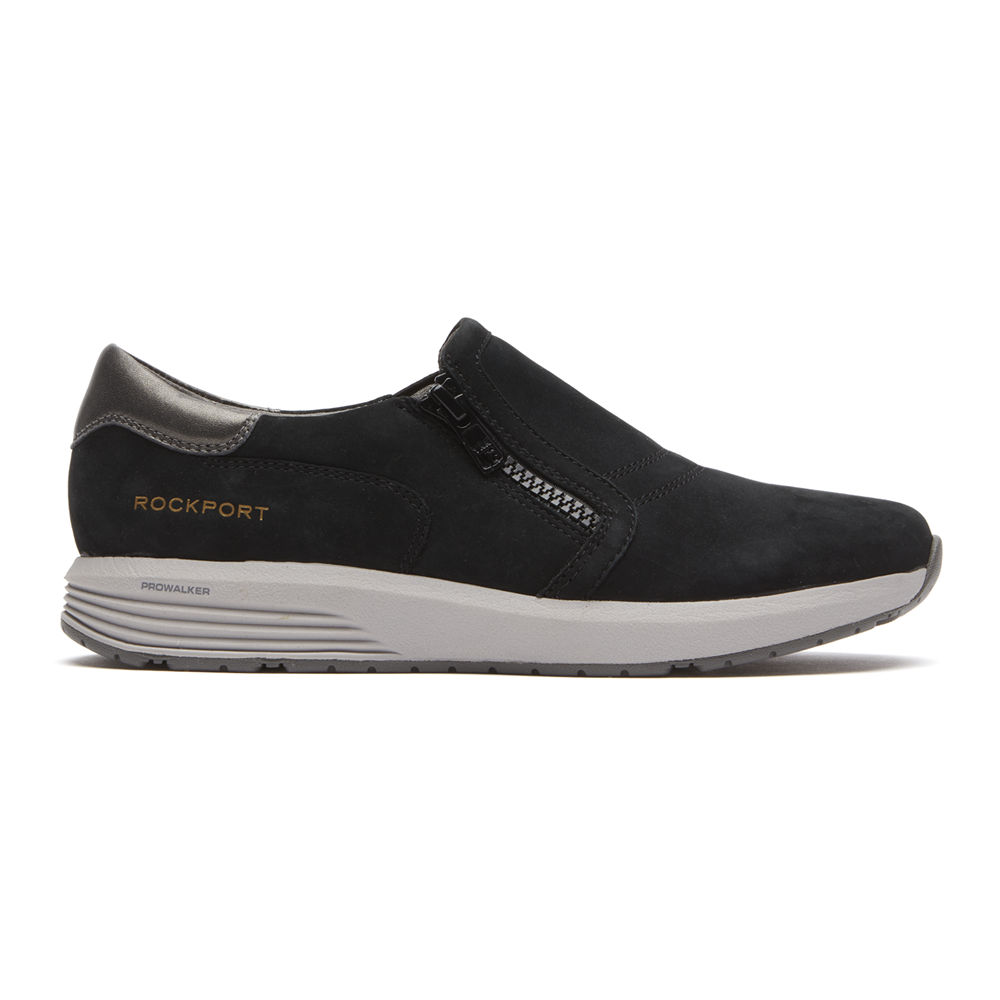 Rockport Womens Sneakers Black - Trustride ProWalker Slip-On - UK 604-WJXUYB